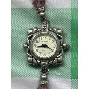 Geneva Elite Silver Tone Women’s Bracelet Quartz Watch